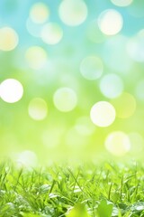 Obraz premium Serene Spring Meadow: A Symphony of Green and Light