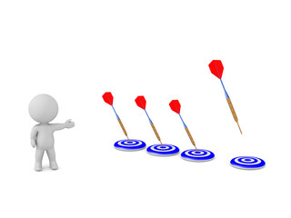 3D Character with Darts and Arrows