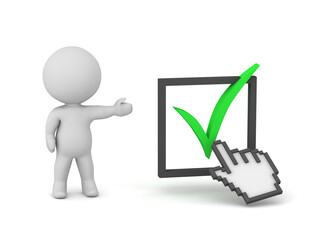 3D Character with a Done Checkmark