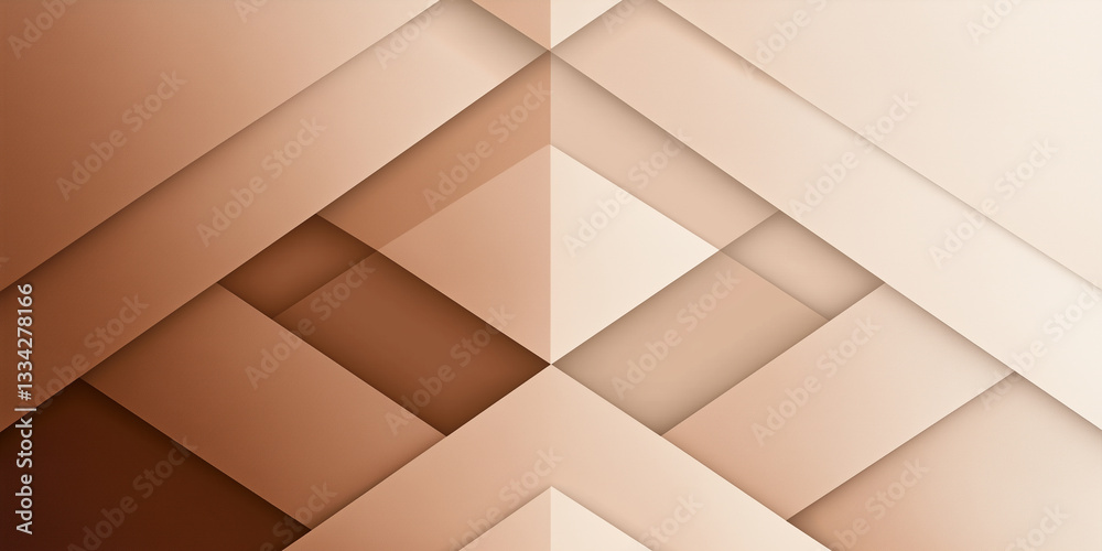 Aufkleber Brown and beige abstract geometric background with stripes creating diamond shapes
