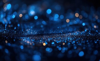 Fototapeta premium The image is a blue background with a lot of small, bright blue dots