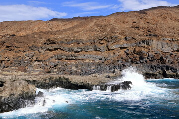 Beautiful coastline at Muelle de Orchilla on the southwest coast of El Hierro. Canary Islands, Spain
