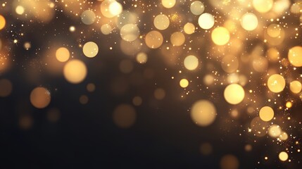 A shimmering background of golden bokeh lights creating a festive and warm atmosphere.