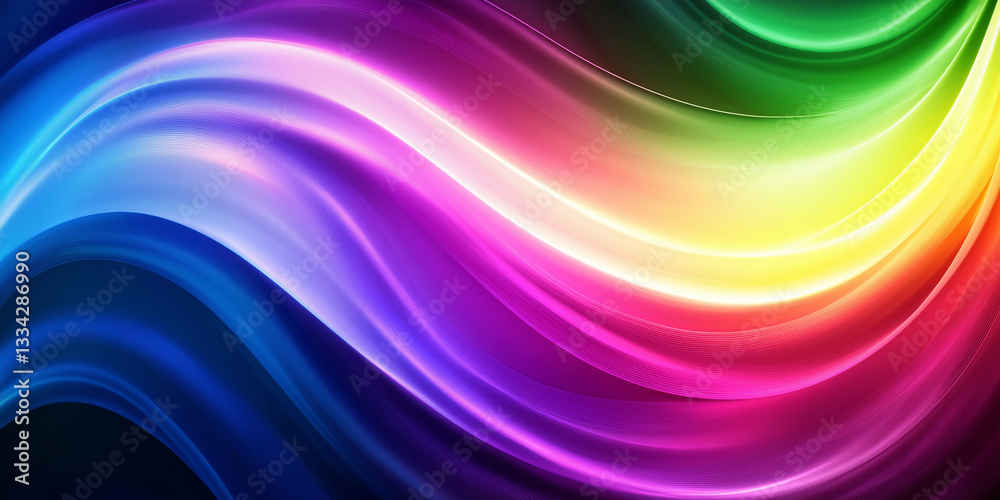 Aufkleber Colorful flowing waves creating vibrant abstract background