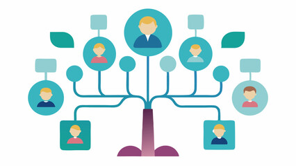 Family Tree with Roots and Branches A visual representation of a family tree with roots representing foundational values and branches showing the inheritance of assets highlighting