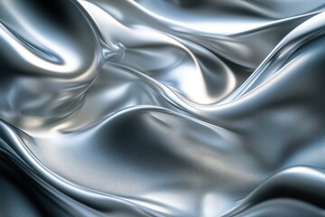 Fototapeta premium Silver fabric flowing elegantly abstract texture background,