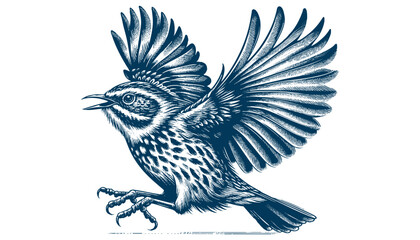 warbler bird vector