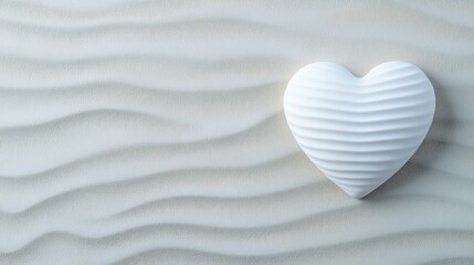 Fototapeta premium White Heart on Textured Grey Background