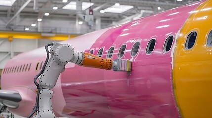 Automated robotic system precision applying sealant around airplane fuselage windows