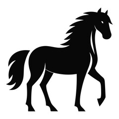 Obraz premium Majestic Black Horse Silhouette – Elegant Equestrian Logo