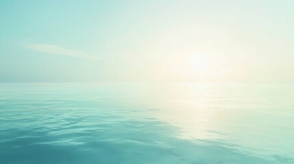 Obraz premium Calm waters reflect the soft hues of the sunrise while mist gently rises, creating a tranquil atmosphere perfect for peaceful contemplation and nature appreciation