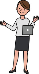 Cartoon Casual business woman character