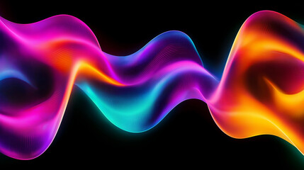 Colorful abstract wave flowing in digital cyberspace