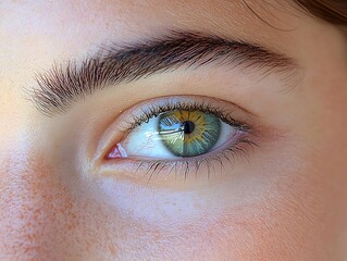 Obraz premium A close up photo of a beautiful human eye