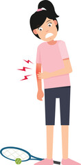Obraz premium Elbow pain.illustration of the symptoms of elbow pain