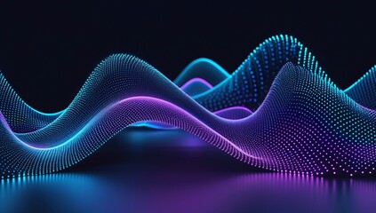 Futuristic blue wave background with glowing light and smooth motion