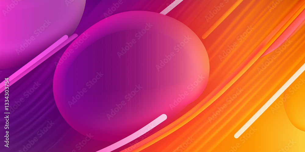 Poster Smooth gradient shapes and lines creating a modern and dynamic composition