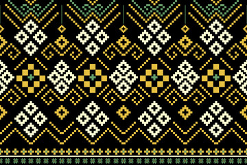 Yellow Tribal Pixel Element on black backgrounds