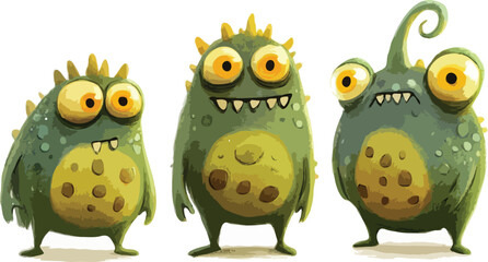 set of funny monster