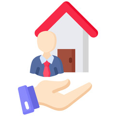 Estate Agent icon in Flat Color Style. Simple Vector Design. Simple Vector Flat Icon