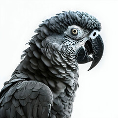 Fototapeta premium grey parrot on white background