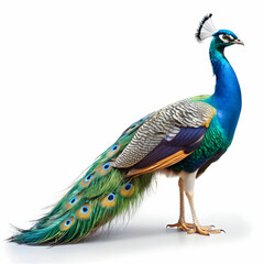 Obraz premium indian peafowl on white background
