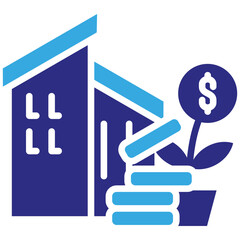 Investment icon in Glyph Dual Color Style. Simple Vector Design. Simple Vector Glyph Icon