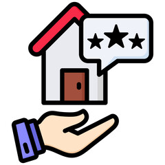 Property icon in Flat Color Style With Outline. Simple Vector Design. Simple Vector Flat Icon