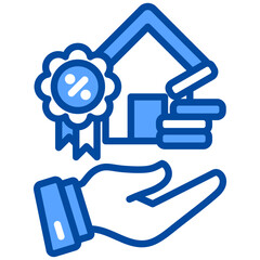 Tax Benefits icon in Blue Color Style. Simple Vector Design. Simple Vector Flat Icon