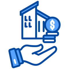 Commercial Property icon in Blue Color Style. Simple Vector Design. Simple Vector Flat Icon