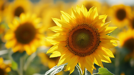 Obraz premium detailed sunflower field