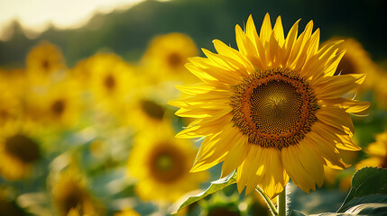 Obraz premium detailed sunflower field