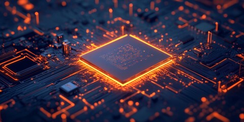 This image shows a closeup of a computer chip on a motherboard