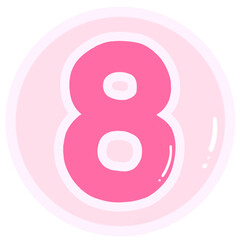 pink number 8
