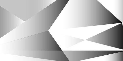 Abstract Diamond Triangle Polygonal Clean White Background .A smooth gray abstract background with geometric patterns and light contrasts, low-poly banner. 3D design template                          