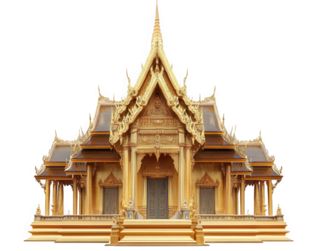 stunning golden Thai pagoda featuring intricate details and traditional architecture, showcasing beauty of cultural craftsmanship and design
