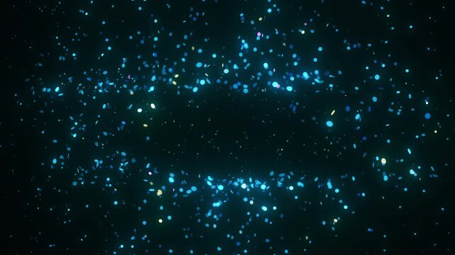 Glowing particles dynamically align to form a futuristic map of Turkey. The animation features rotating perspectives and cosmic lighting, creating a mesmerizing sci-fi atmosphere.