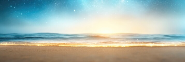 Fototapeta premium Surreal Ocean Scene with Starry Sky