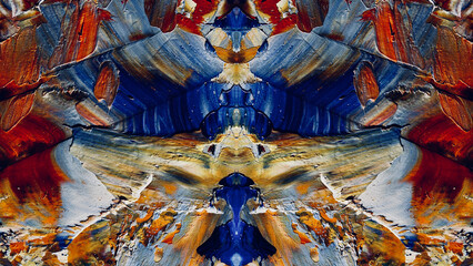 Abstract art background . Hand painting artwork on canvas .