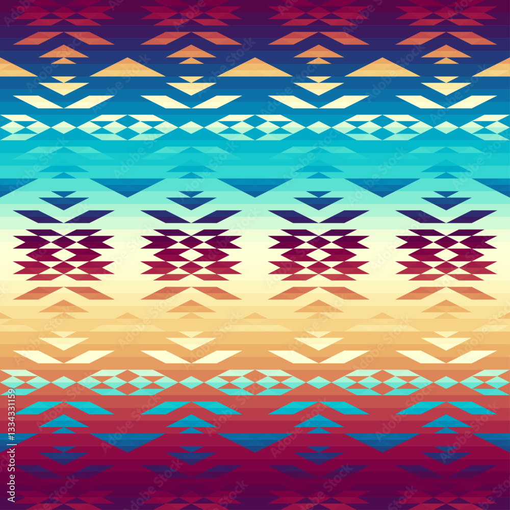 Poster Seamless pattern of a triangles.. Aztec geometric ornament. Vector illustration. Seamless pattern.