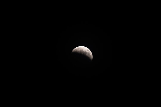 Partial eclipse of full worm blood moon