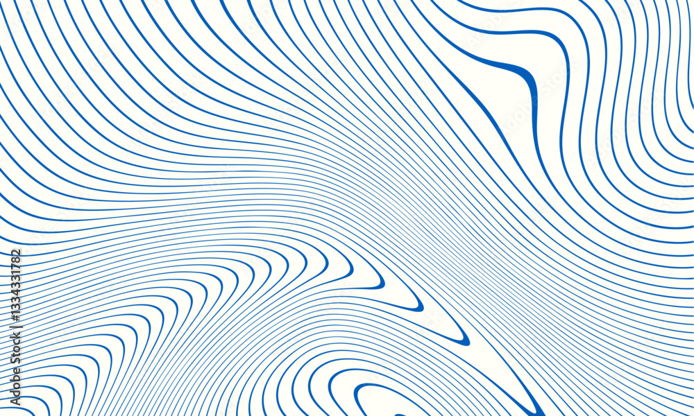 Aufkleber the captivating abstract blue lines pattern, which is set against a white background, features a dyn