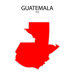 guatemala map in red colour and with trasparent background 