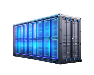 Energy storage system with modern design, featuring illuminated panels and sleek exterior. This innovative solution is ideal for sustainable energy management