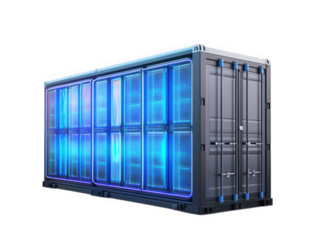 Energy storage system with modern design, featuring illuminated panels and sleek exterior. This innovative solution is ideal for sustainable energy management