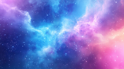 Naklejka premium Colorful cosmic nebula backdrop with shimmering stars a dreamy celestial scene capturing the ethereal beauty of space exploration and astronomical wonder