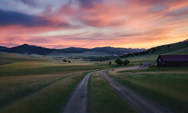 Rural Roads at Dusk