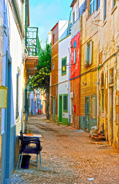 the old town in olhao algarve portugal