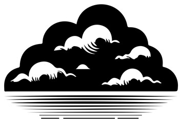 Rounded Cloud Silhouette Minimal Vector Design