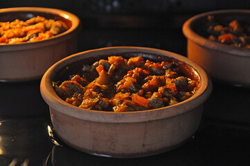 Meat sauteed in the oven